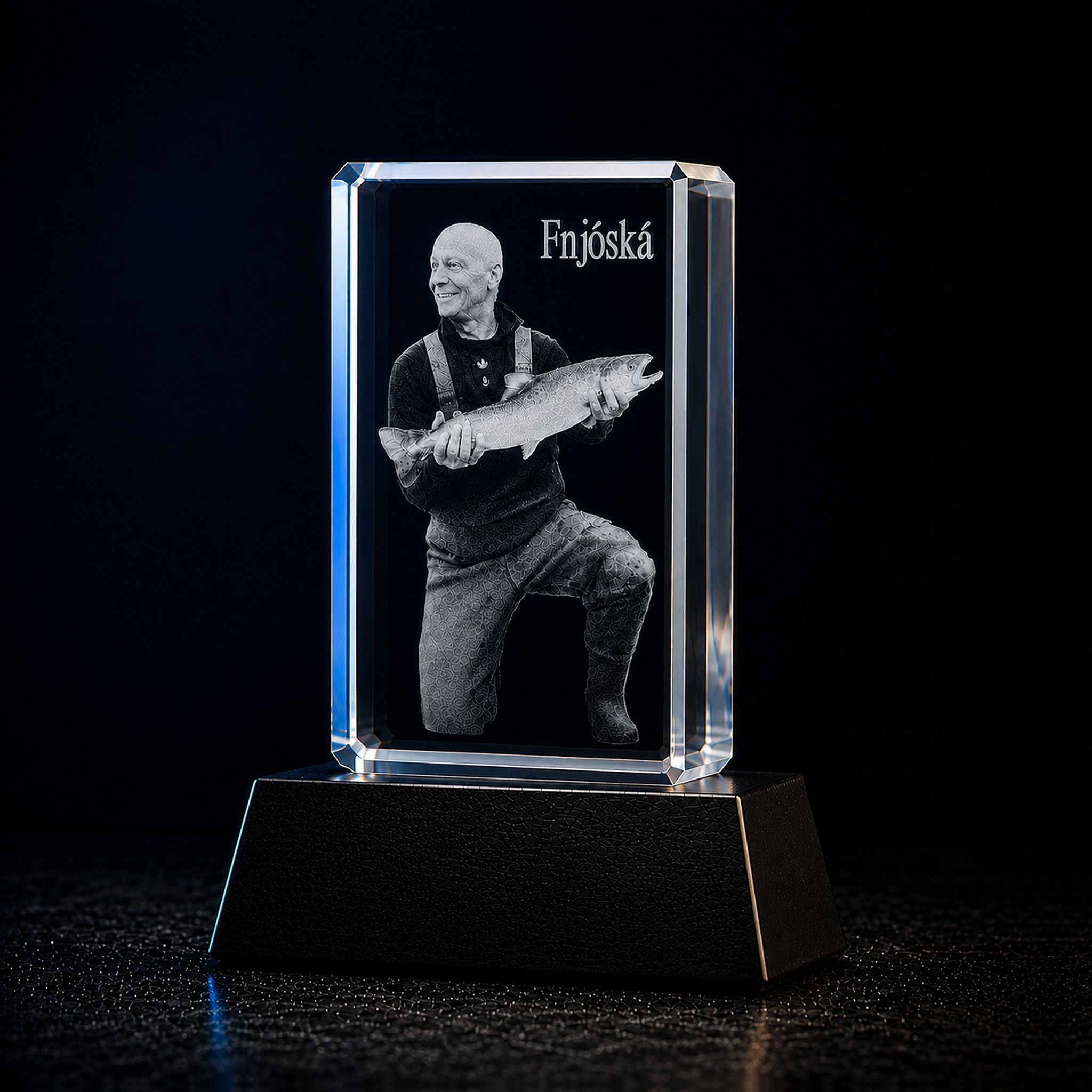 Rétthyrndur kristall með 3D mynd — Miðlungs — Lóðréttur