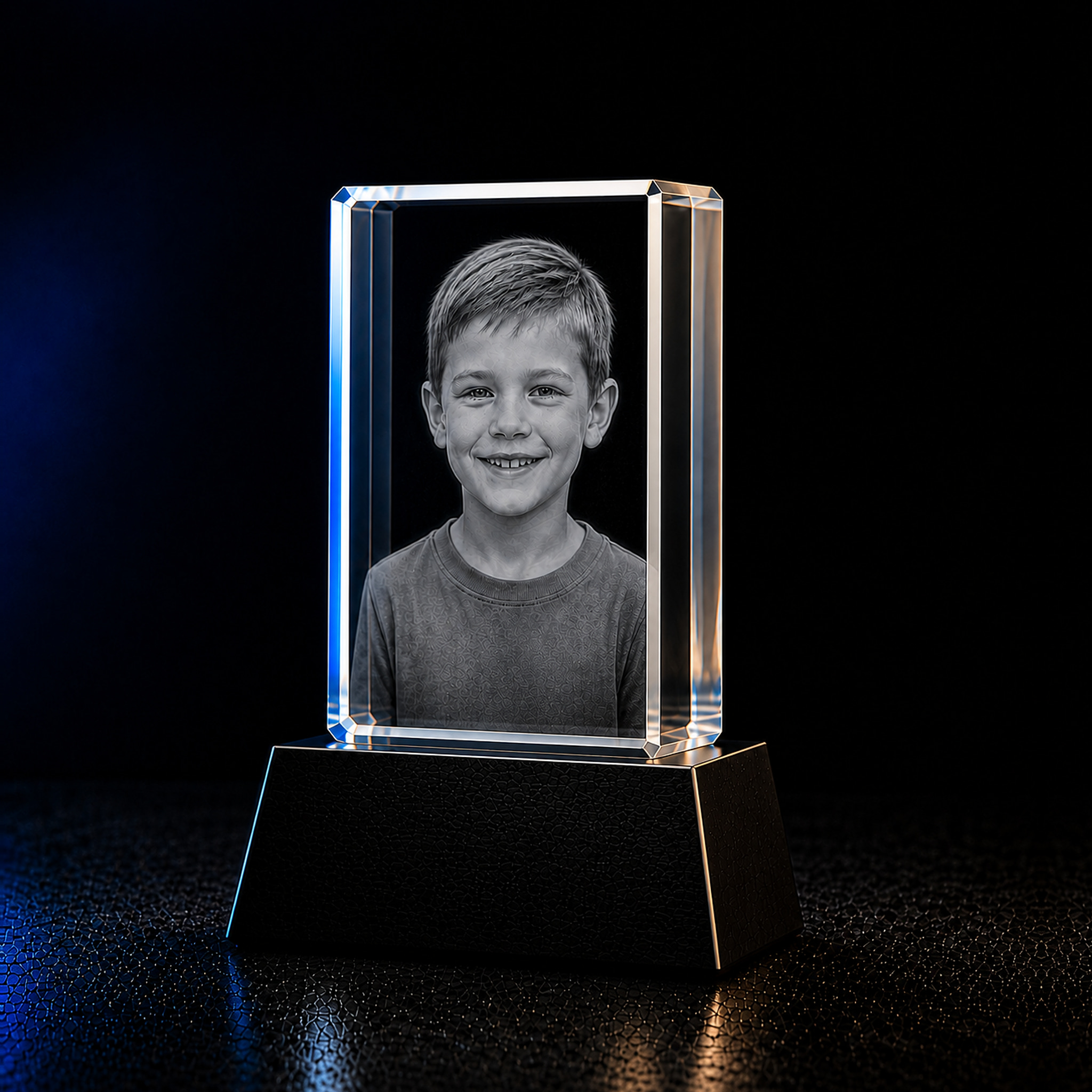 Rétthyrndur kristall með 3D mynd — Lítill — Lóðréttur